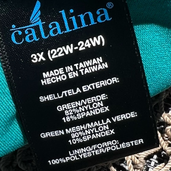 Catalina Mesh Front Swimsuit Teal Size 3X NWT - Picture 7 of 7